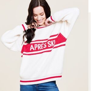 Barefoot Dreams, Apres Ski Ivory & Red Sweater, Medium